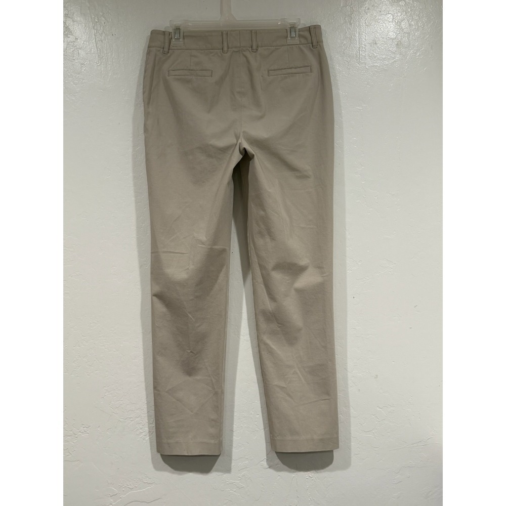 Lafayette 148 New York Beige Cotton Lycra Stretch Slim Straight Leg Pants Sz 4 - Picture 3 of 12